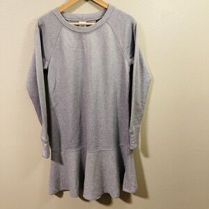 Cabi Sweatshirt Dress Flare‎ Fleece Bottom Gray Oversized Winter Cozy Layer Sz S